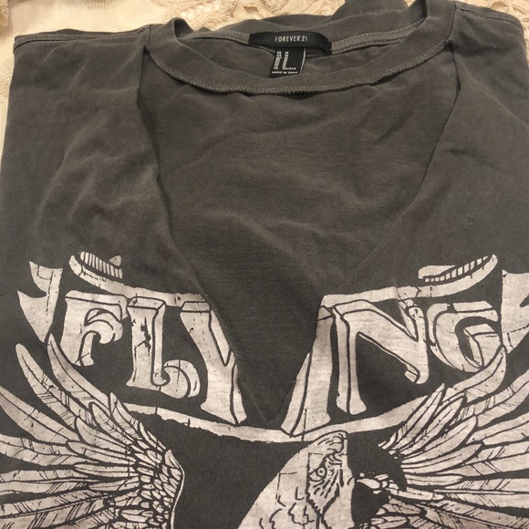 Flying high 1988 new w tags t shirt cut out distressed forever 21 vintage gray - Picture 6 of 6